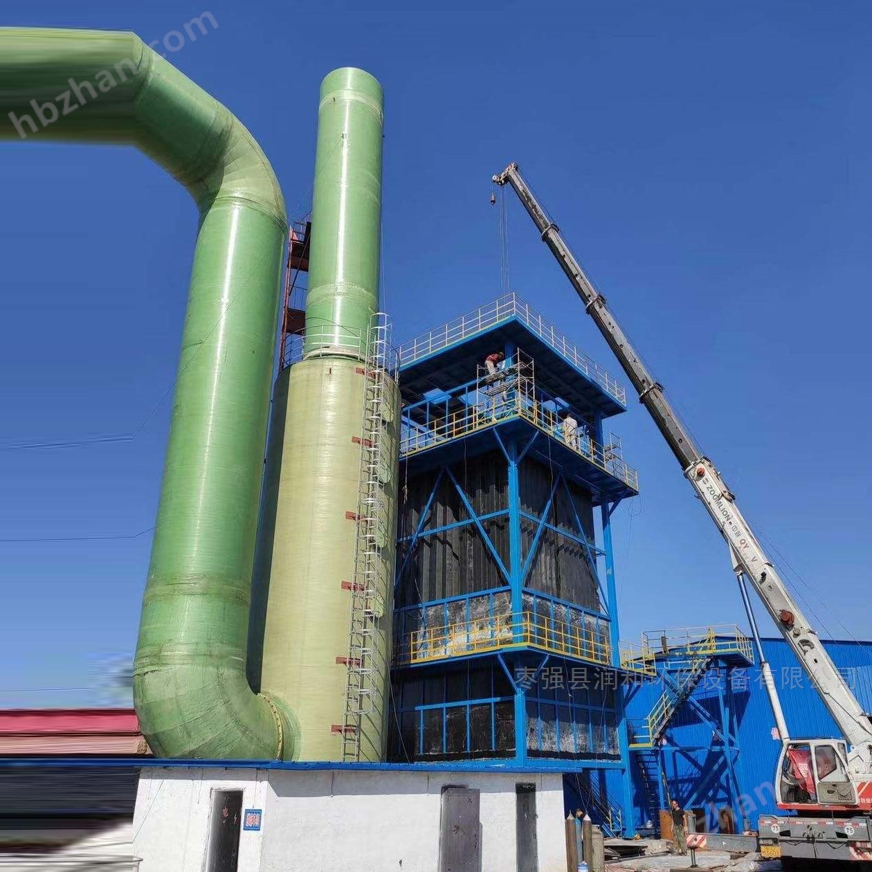 雙堿法脫硫塔+濕電除塵玻璃熔制廢氣治理