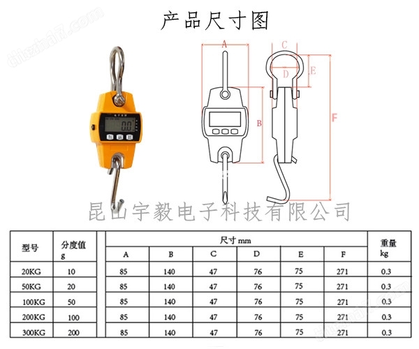 直視式帶藍(lán)牙電子小吊秤