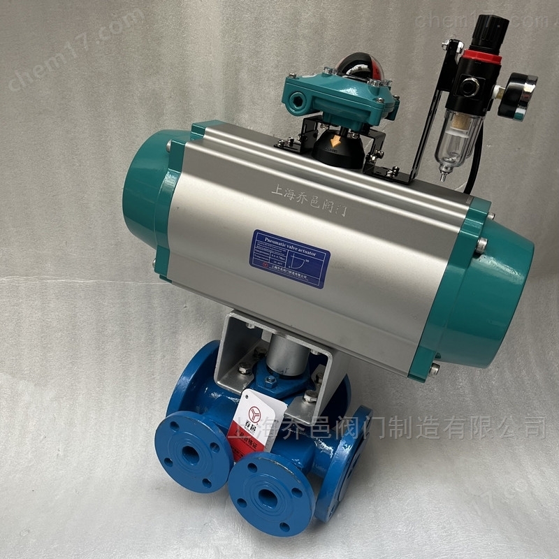 双电控气动沥青保温三通旋塞阀.jpg 双电磁阀控制气动保温三通沥青阀