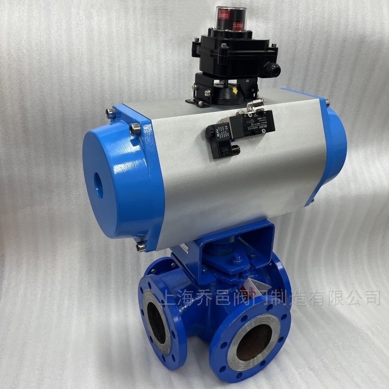 双电磁阀控制气动保温三通沥青阀