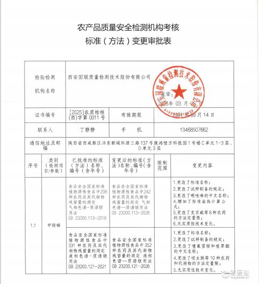 368個參數獲批！國聯質檢食品領域CATL標準變更順利通過審批